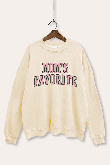 Mom's Favorite Typography Mineral Wash Sweatshirt