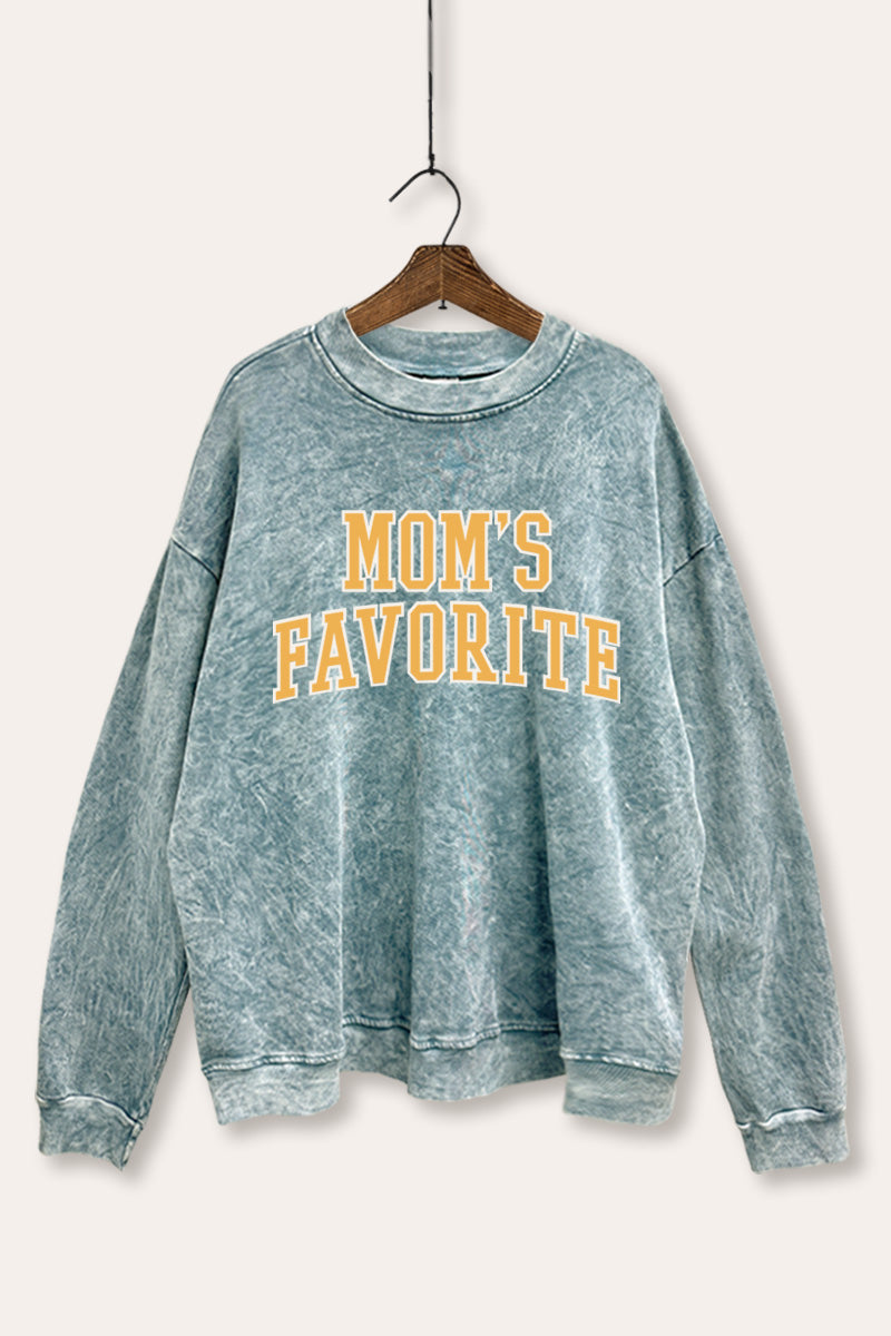 Mom's Favorite Typography Mineral Wash Sweatshirt