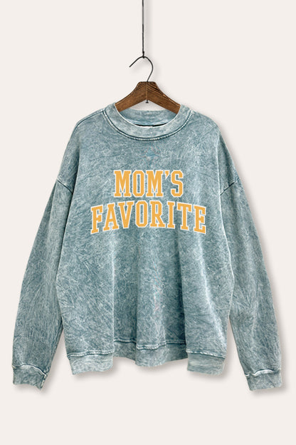 Mom's Favorite Typography Mineral Wash Sweatshirt