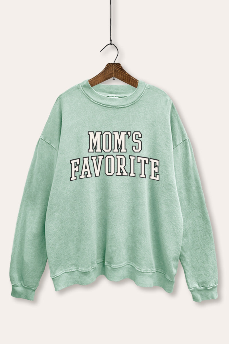 Mom's Favorite Typography Mineral Wash Sweatshirt