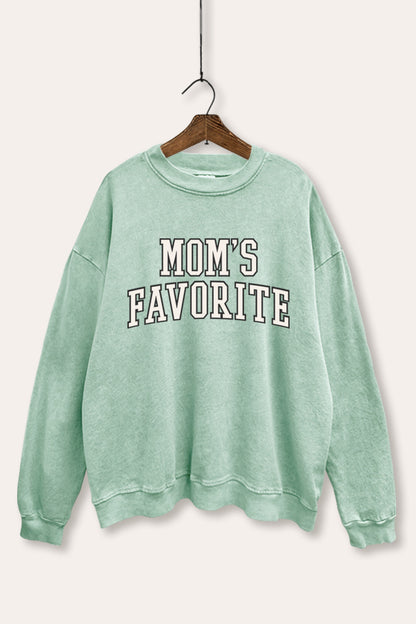 Mom's Favorite Typography Mineral Wash Sweatshirt