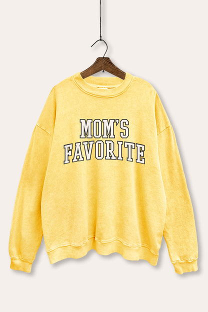 Mom's Favorite Typography Mineral Wash Sweatshirt