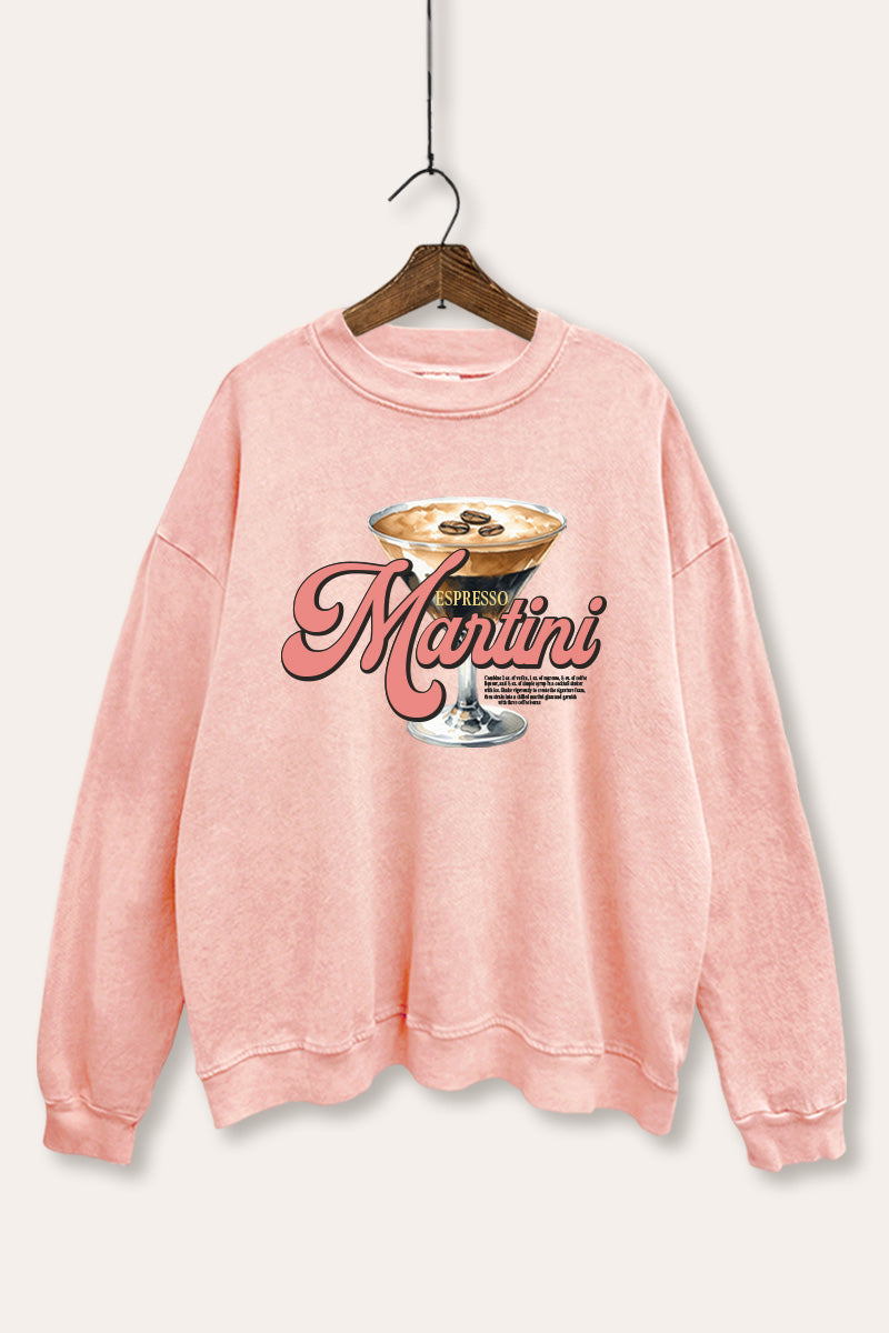Espresso Martini Graphic Mineral Wash Sweatshirt