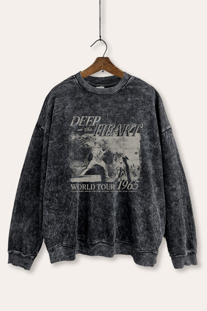 World Tour Music Concert Graphic Mineral Wash Sweatshirt