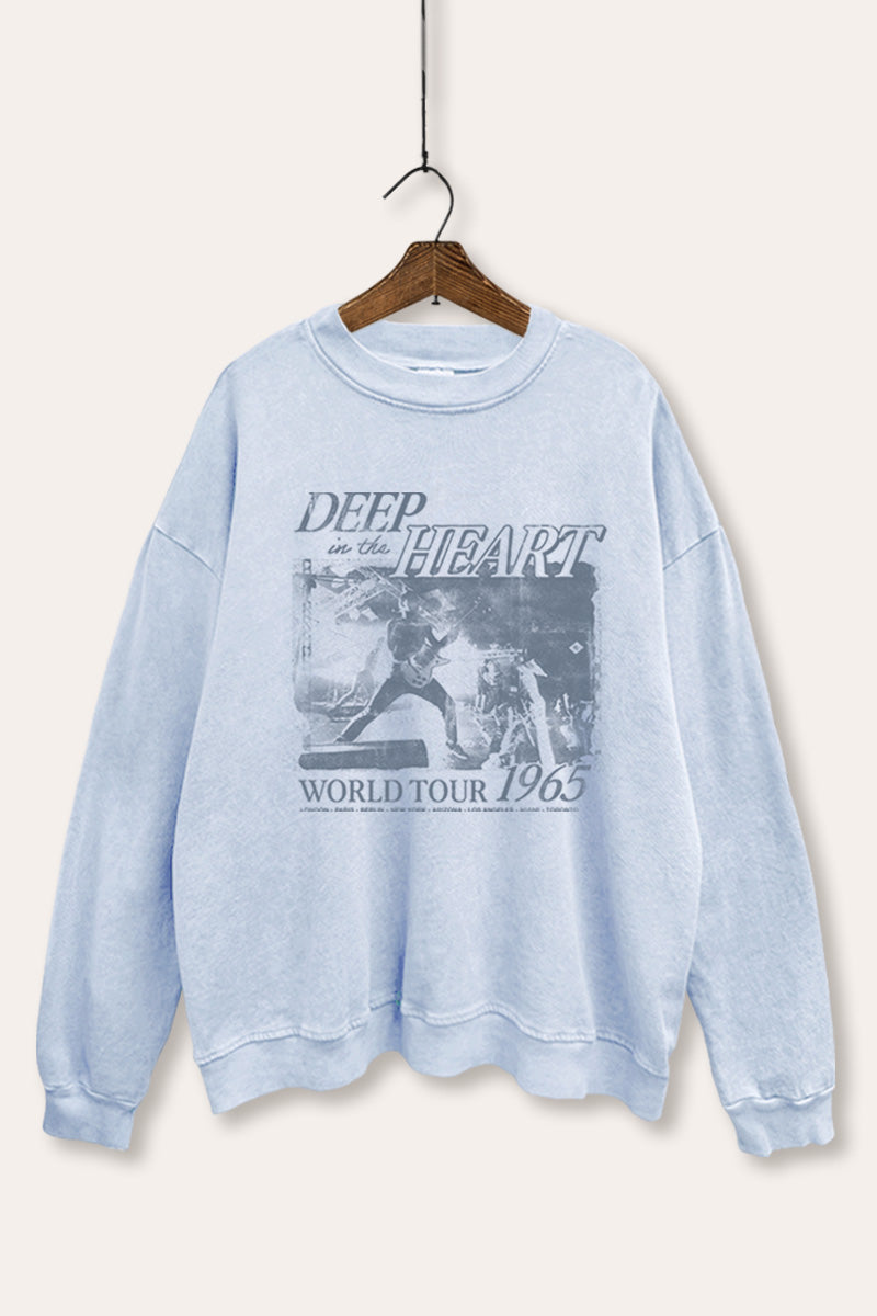 World Tour Music Concert Graphic Mineral Wash Sweatshirt