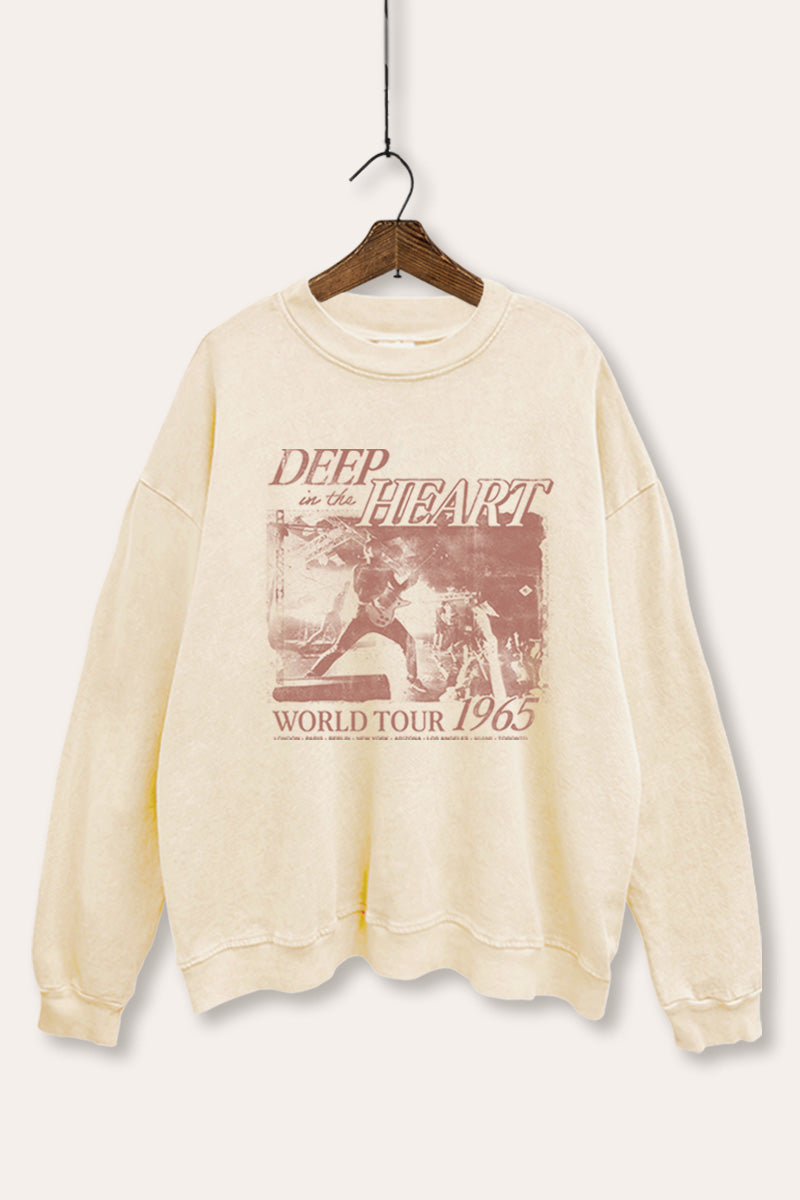 World Tour Music Concert Graphic Mineral Wash Sweatshirt