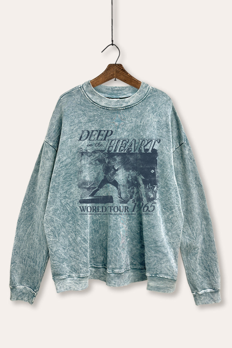 World Tour Music Concert Graphic Mineral Wash Sweatshirt