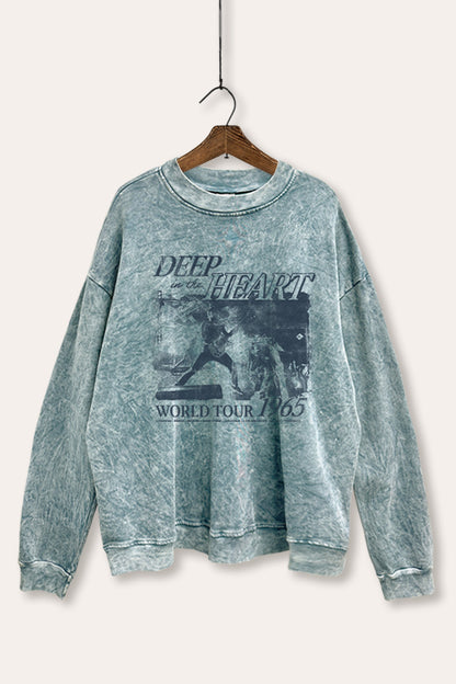 World Tour Music Concert Graphic Mineral Wash Sweatshirt