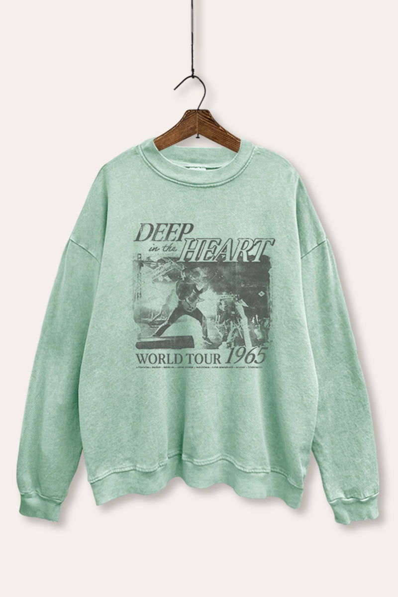 World Tour Music Concert Graphic Mineral Wash Sweatshirt