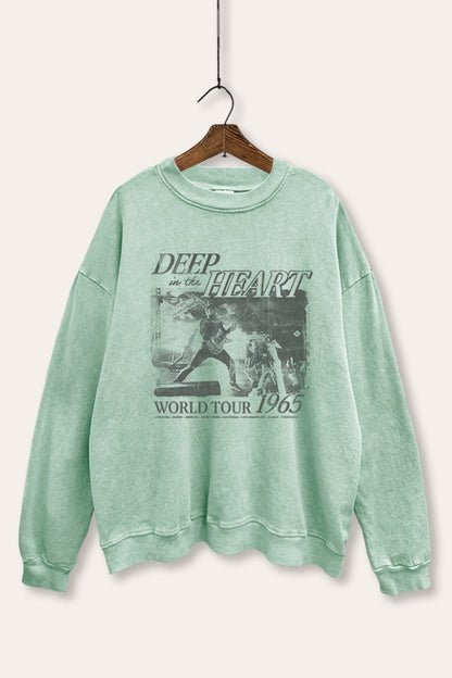 World Tour Music Concert Graphic Mineral Wash Sweatshirt