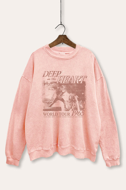 World Tour Music Concert Graphic Mineral Wash Sweatshirt