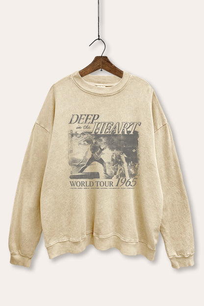 World Tour Music Concert Graphic Mineral Wash Sweatshirt