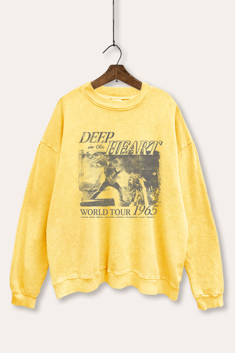 World Tour Music Concert Graphic Mineral Wash Sweatshirt