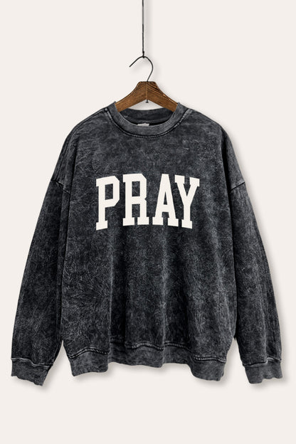 Pray Typography Mineral Wash Sweatshirt