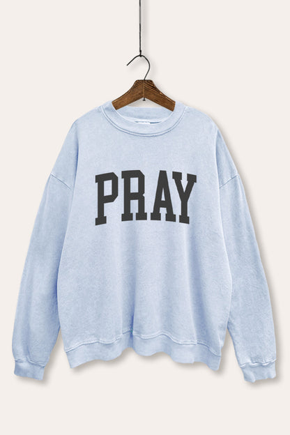 Pray Typography Mineral Wash Sweatshirt