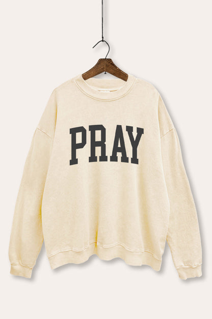 Pray Typography Mineral Wash Sweatshirt