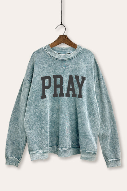 Pray Typography Mineral Wash Sweatshirt