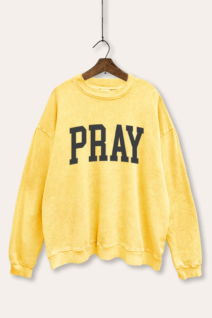 Pray Typography Mineral Wash Sweatshirt