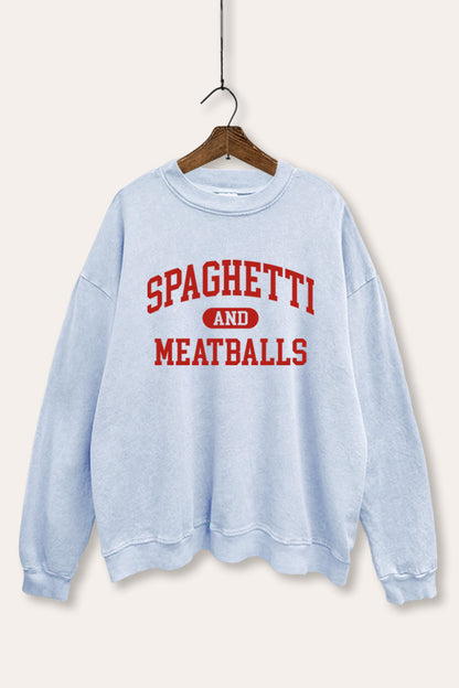 Spaghetti & Meatballs Graphic Mineral Wash Sweatshirt