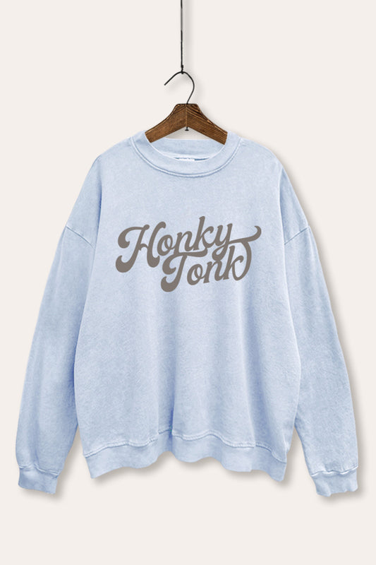 honky tonk graphic mineral wash sweatshirt