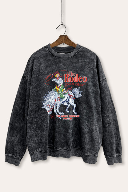 The Rodeo American Pastime Graphic Mineral Wash Sweatshirt