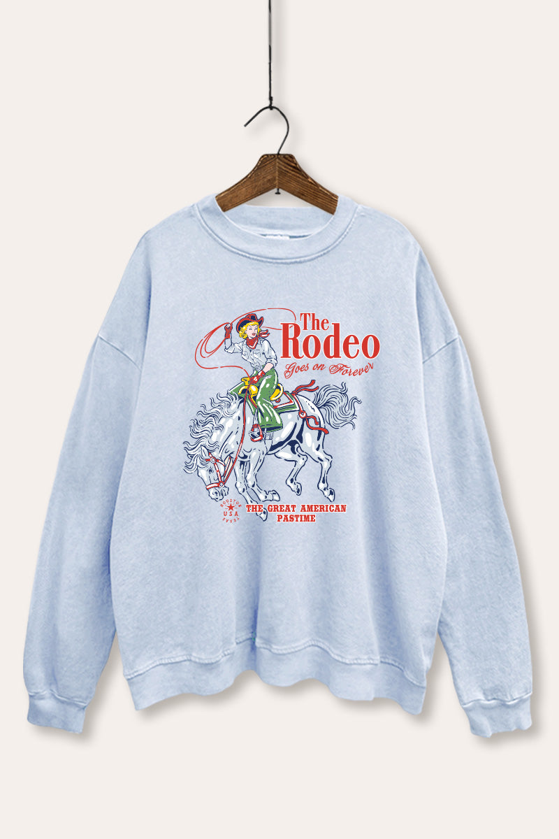 The Rodeo American Pastime Graphic Mineral Wash Sweatshirt