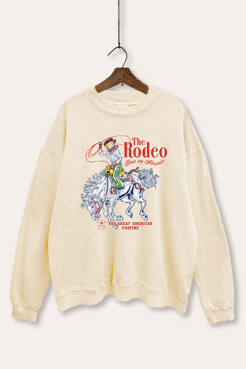 The Rodeo American Pastime Graphic Mineral Wash Sweatshirt