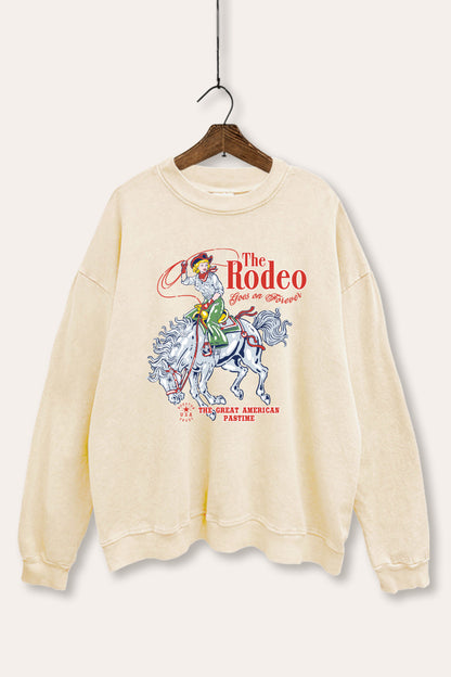 The Rodeo American Pastime Graphic Mineral Wash Sweatshirt