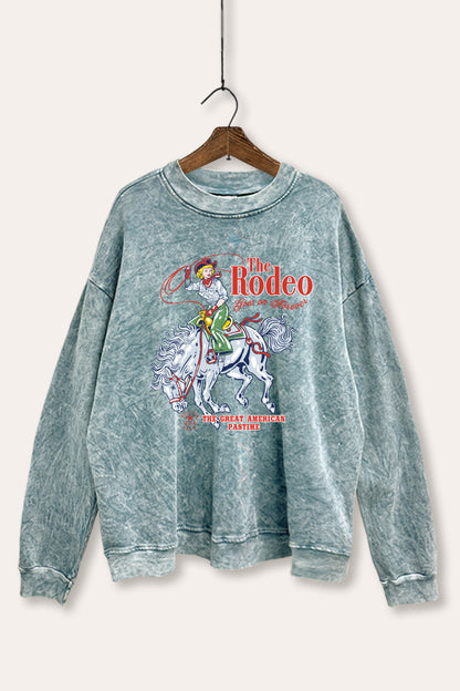 The Rodeo American Pastime Graphic Mineral Wash Sweatshirt
