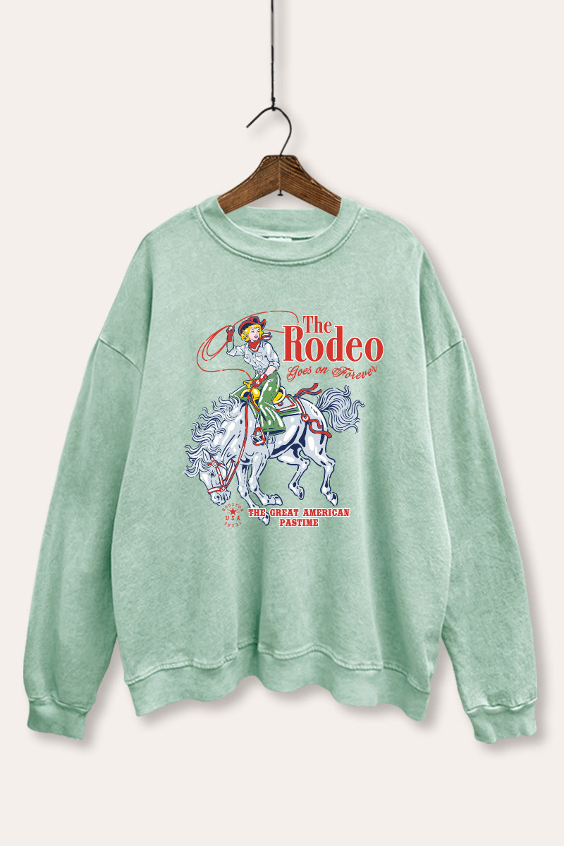 The Rodeo American Pastime Graphic Mineral Wash Sweatshirt