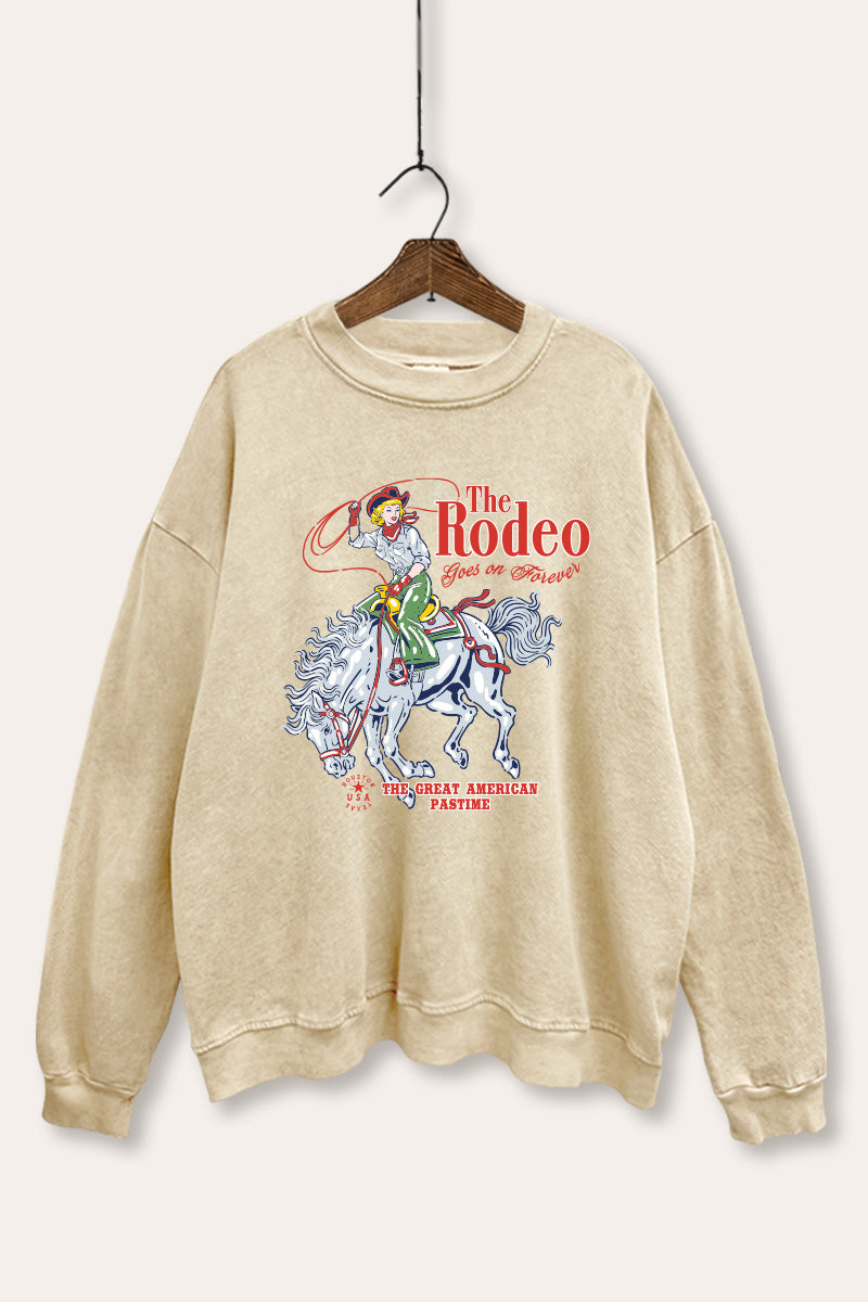 The Rodeo American Pastime Graphic Mineral Wash Sweatshirt