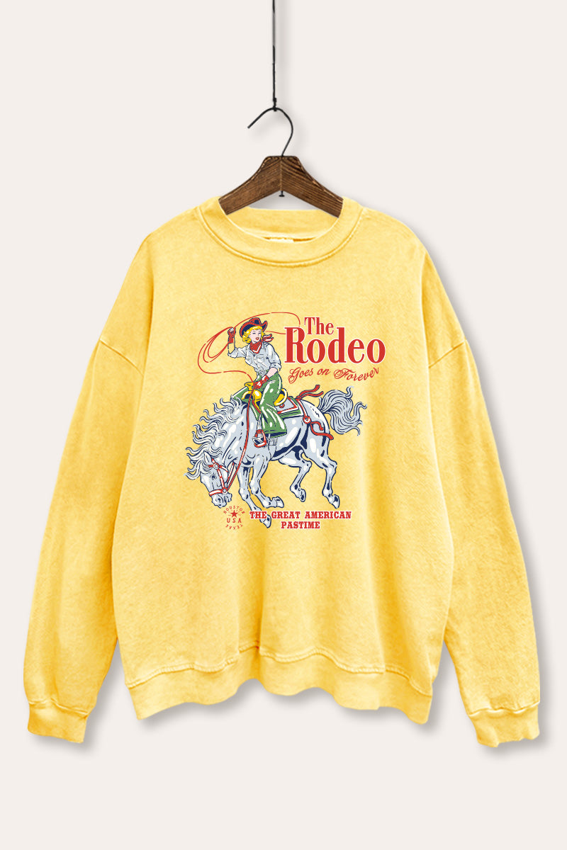 The Rodeo American Pastime Graphic Mineral Wash Sweatshirt