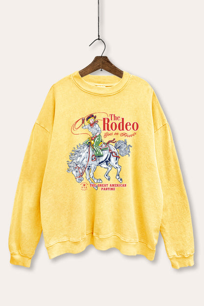 The Rodeo American Pastime Graphic Mineral Wash Sweatshirt