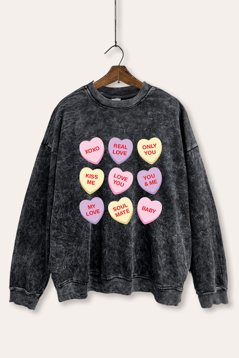 Sweetheart Candy Graphic Mineral Wash Sweatshirt