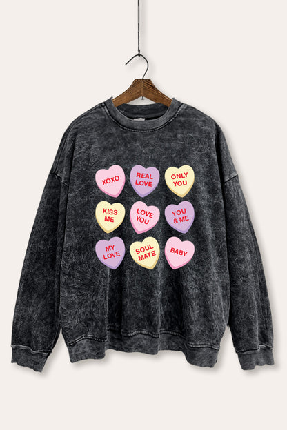 Sweetheart Candy Graphic Mineral Wash Sweatshirt