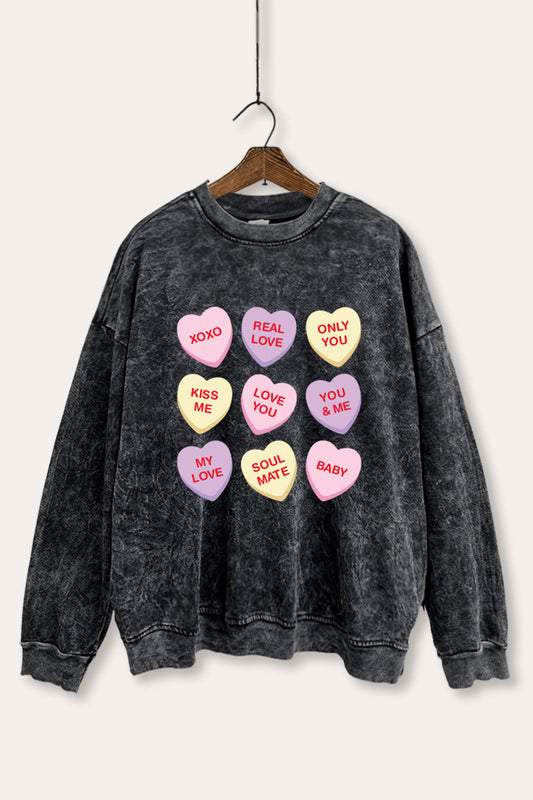 Sweetheart Candy Graphic Mineral Wash Sweatshirt