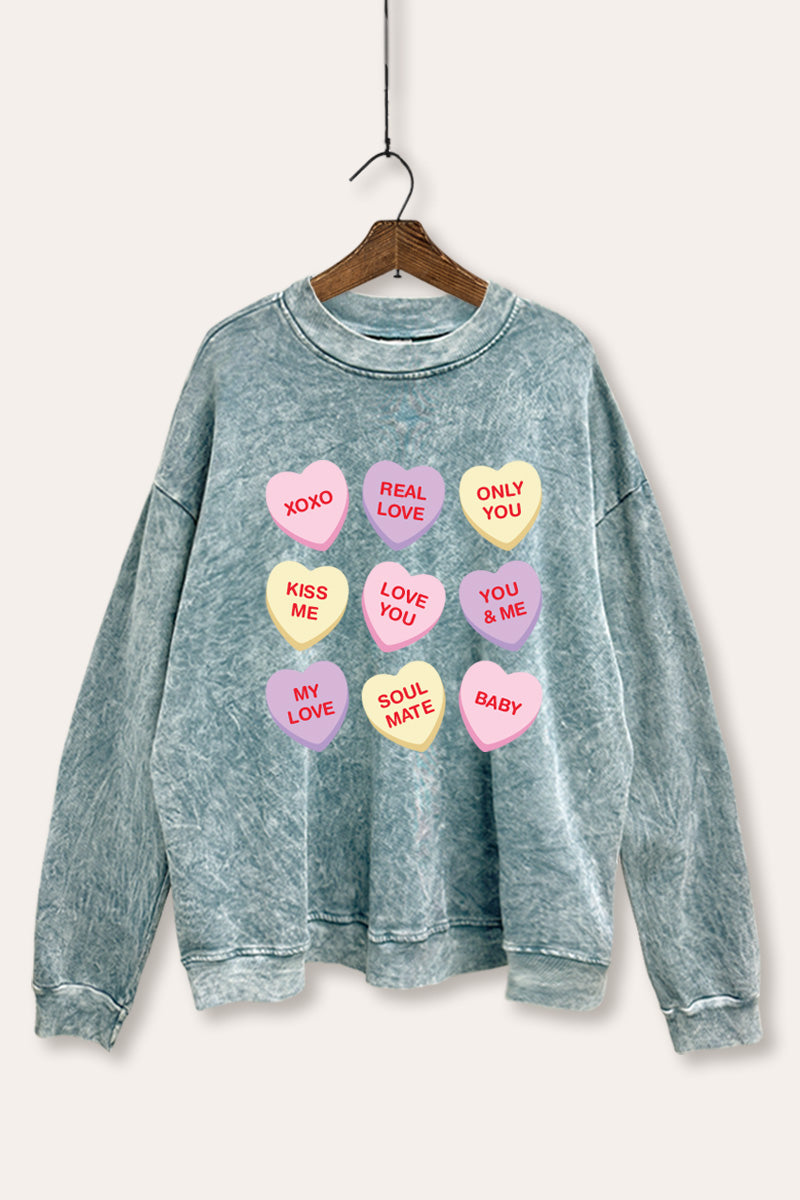 Sweetheart Candy Graphic Mineral Wash Sweatshirt
