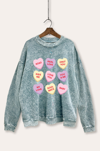 Sweetheart Candy Graphic Mineral Wash Sweatshirt
