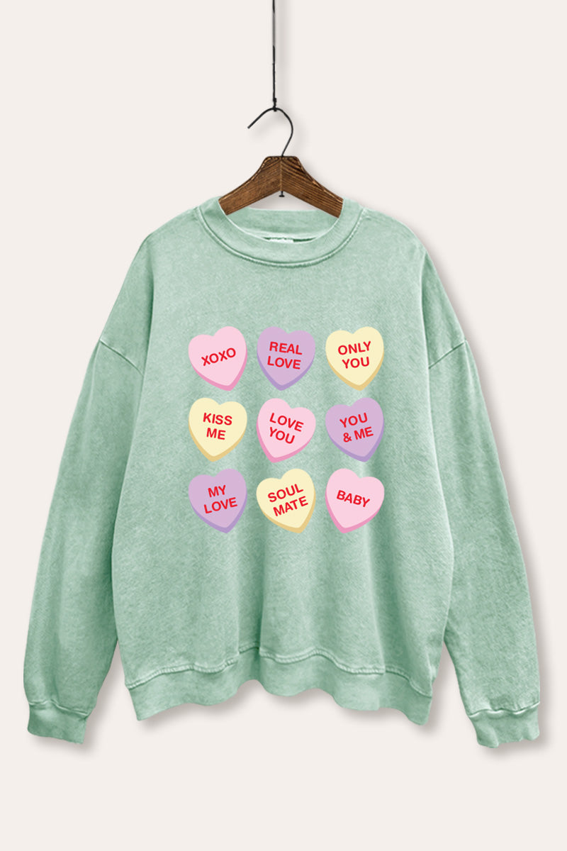 Sweetheart Candy Graphic Mineral Wash Sweatshirt