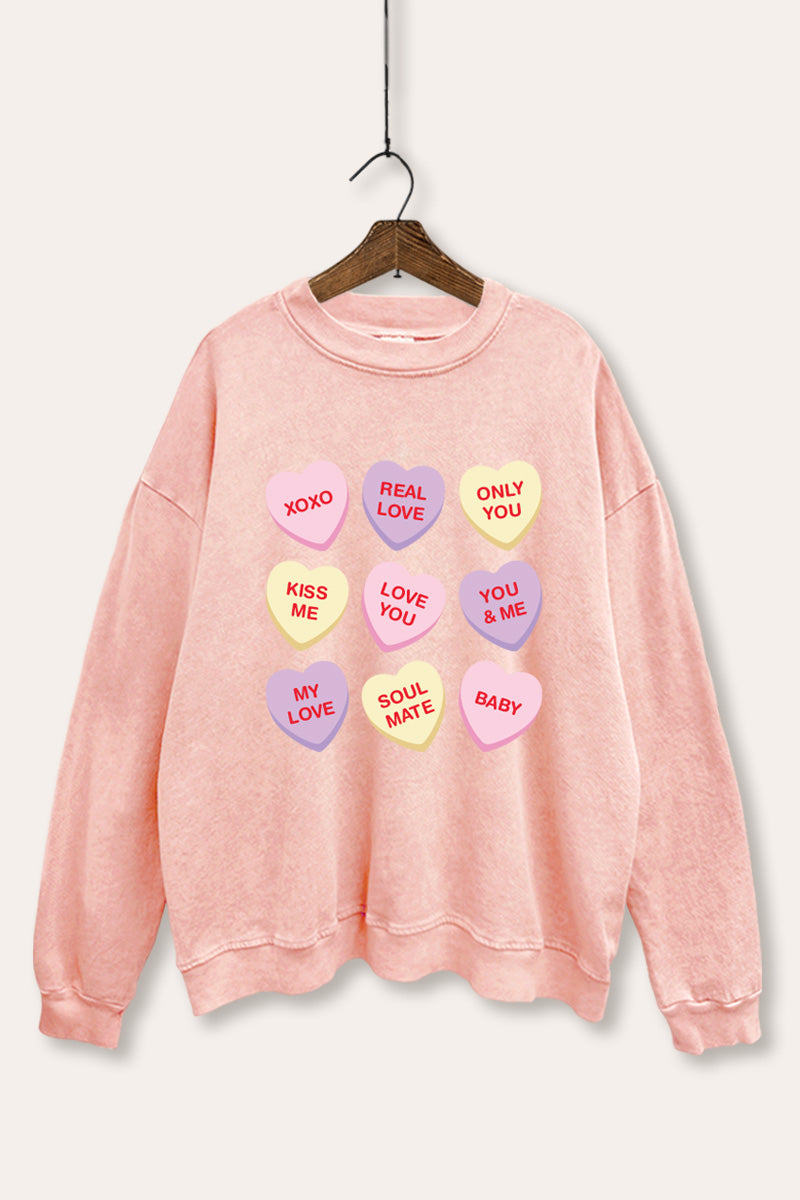 Sweetheart Candy Graphic Mineral Wash Sweatshirt