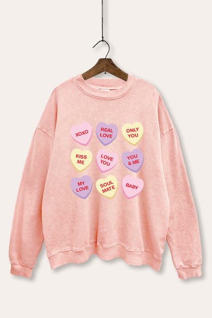 Sweetheart Candy Graphic Mineral Wash Sweatshirt