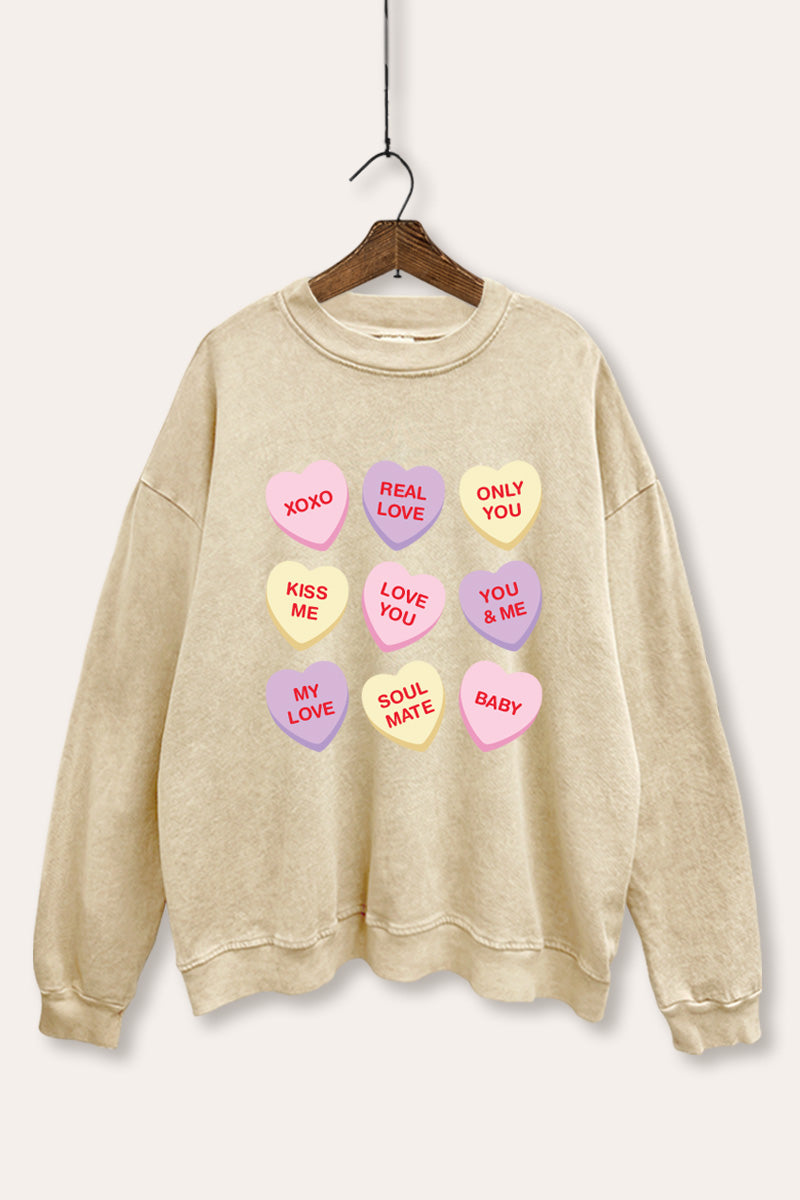 Sweetheart Candy Graphic Mineral Wash Sweatshirt