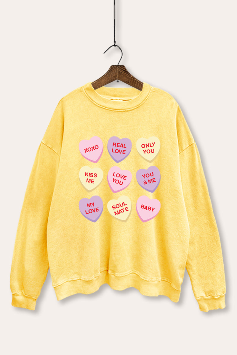 Sweetheart Candy Graphic Mineral Wash Sweatshirt