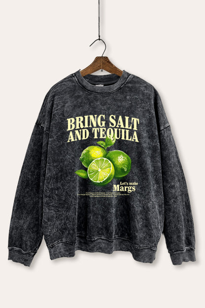 Salt Tequila & Margarita Graphic Mineral Wash Sweatshirt