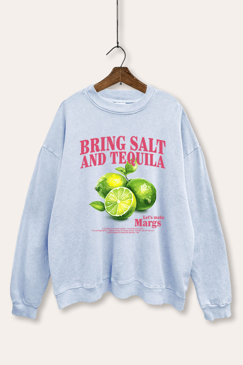 Salt Tequila & Margarita Graphic Mineral Wash Sweatshirt