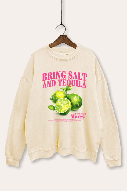 Salt Tequila & Margarita Graphic Mineral Wash Sweatshirt