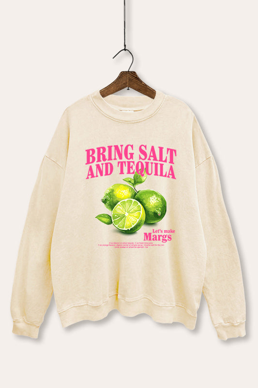Salt Tequila & Margarita Graphic Mineral Wash Sweatshirt