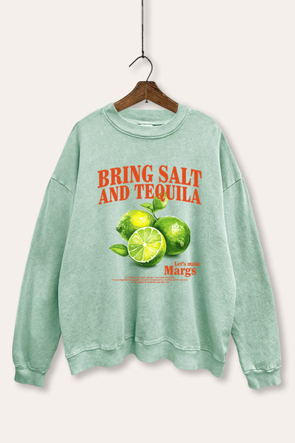 Salt Tequila & Margarita Graphic Mineral Wash Sweatshirt