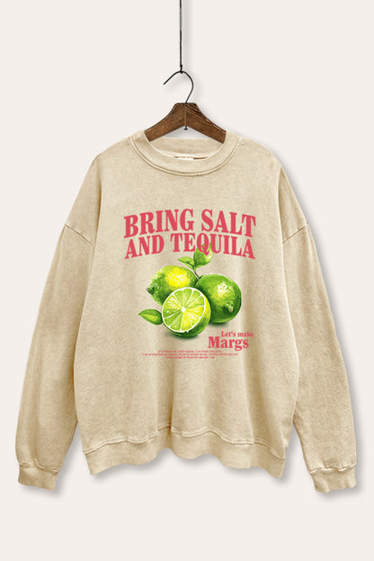 Salt Tequila & Margarita Graphic Mineral Wash Sweatshirt