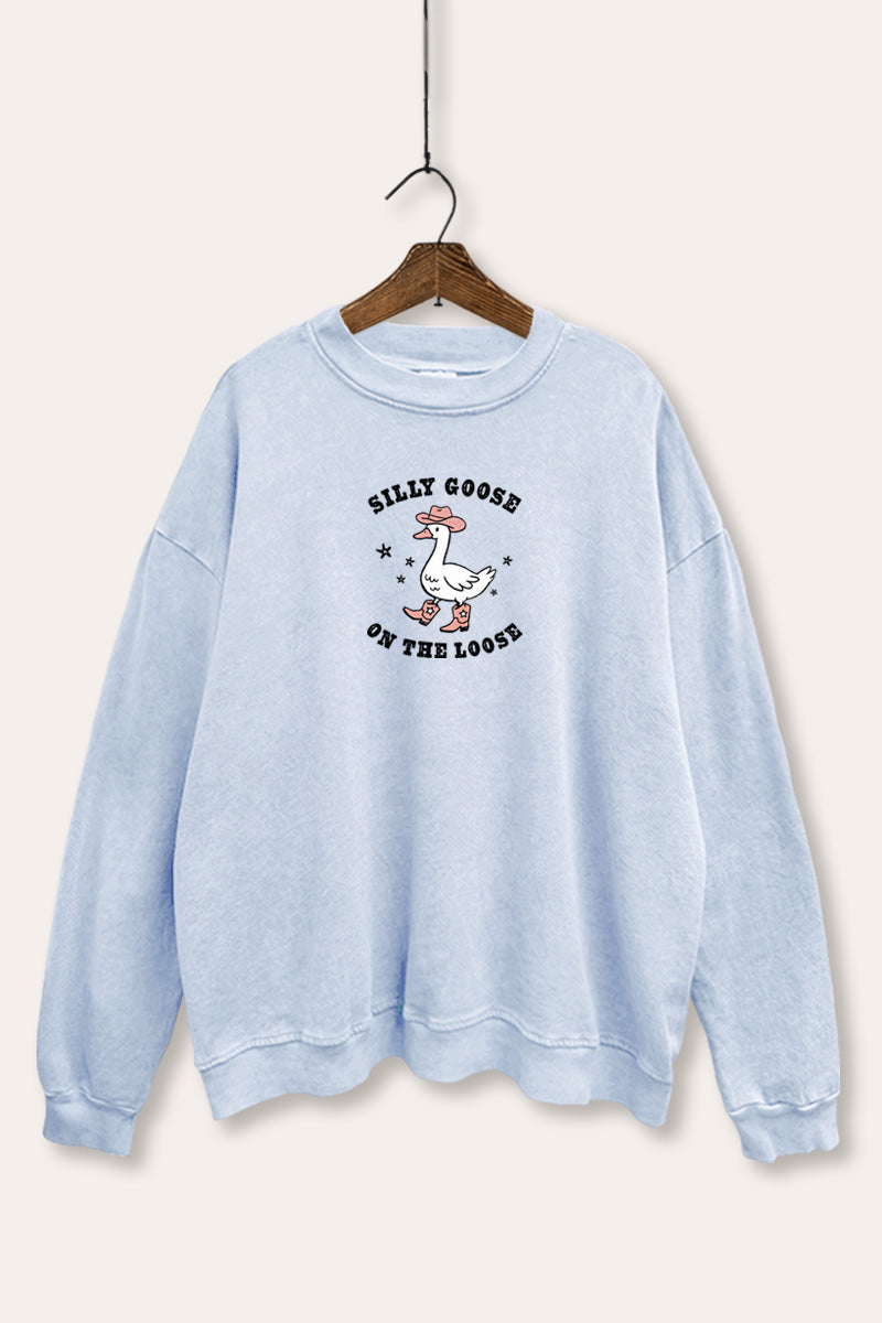 Silly Goose Western Graphic Mineral Wash Sweatshirt